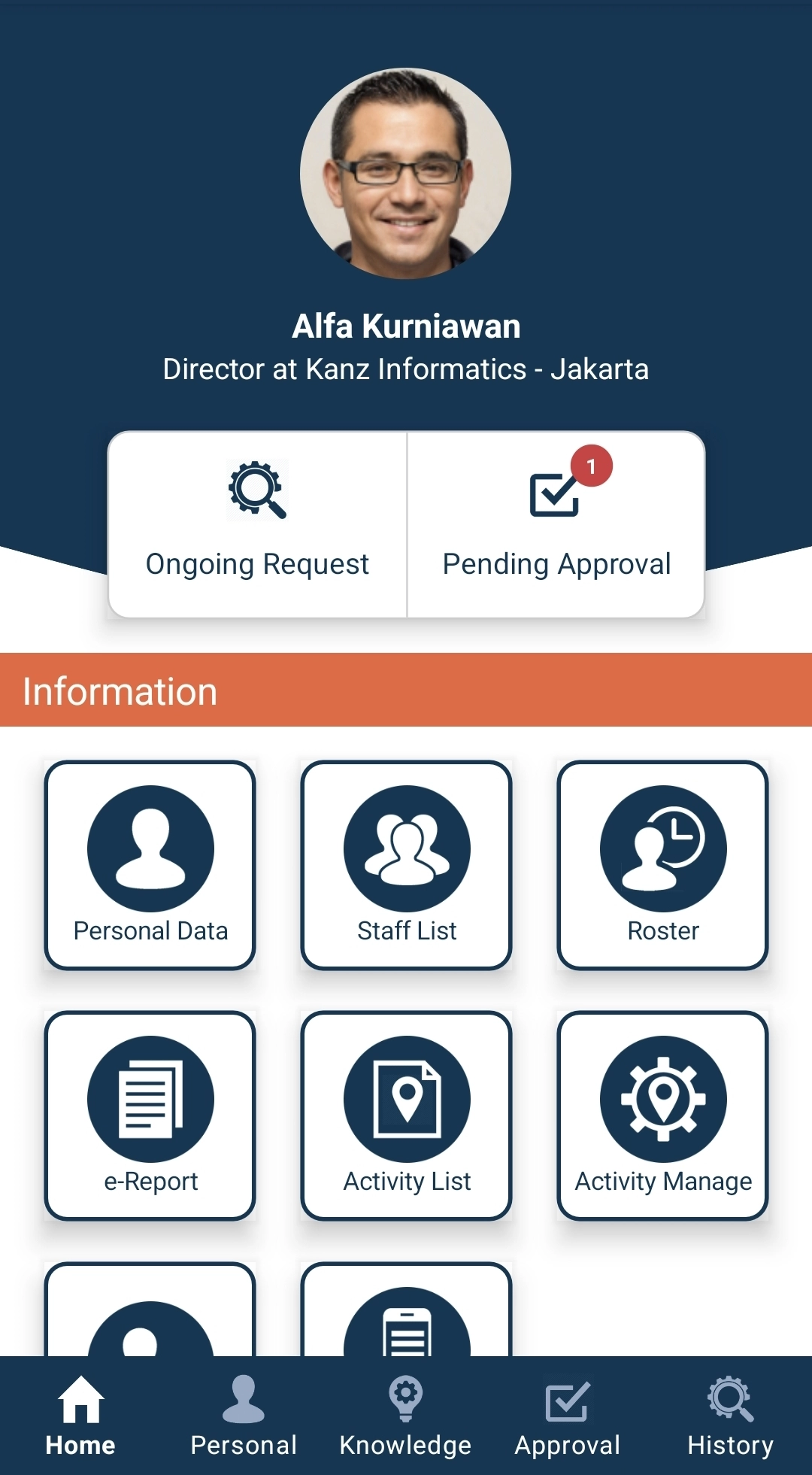 Tampilan Employee Self Service